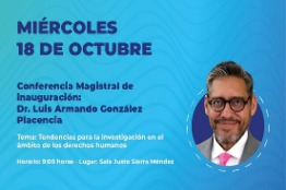 Imparte titular de ANUIES conferencia “Tendencias para la Investigación en el Ámbito de los Derechos Humanos” 