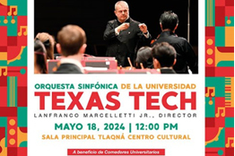 Orquesta Texas Tech University en concierto benéfico de Comedores UV